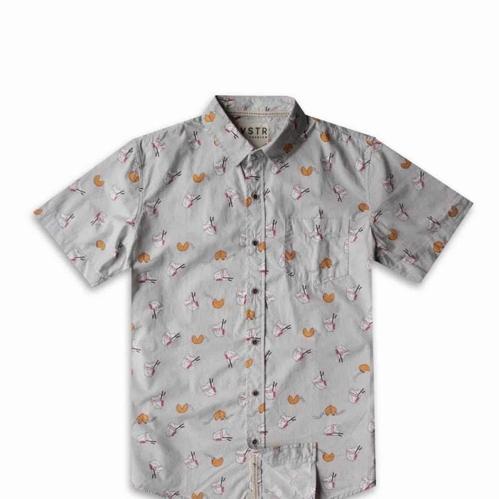 VSTR Premium Men's Chinese Take Out
Graphic Button Down Shirt Medium